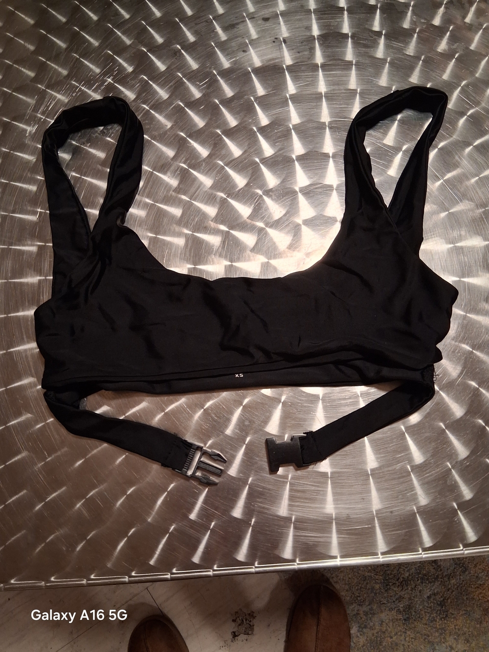 Black Women's Bikini Top/Bralette with Buckle Closure